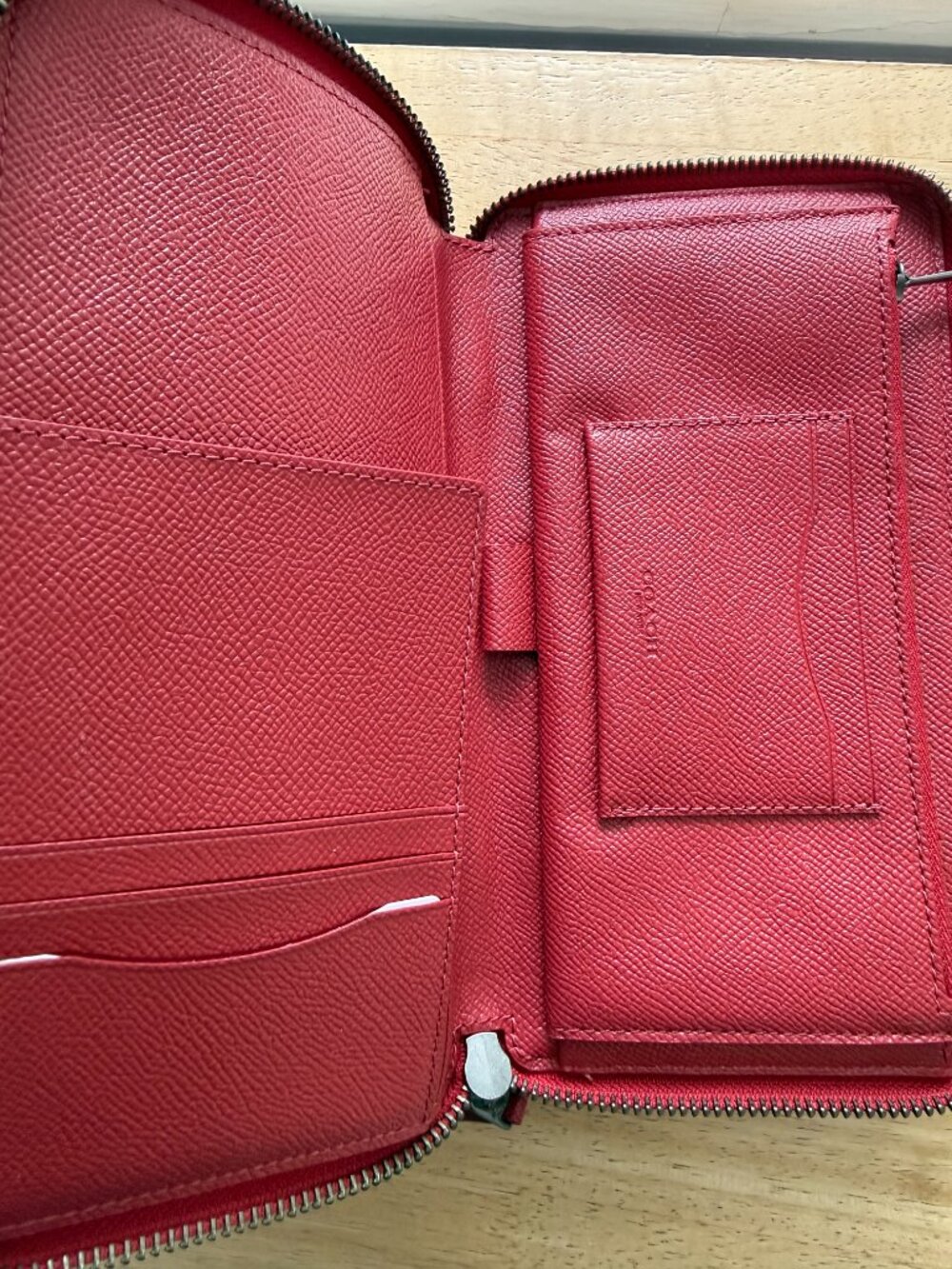 Coach Double Zip Travel Wallet in Red - Picture 3 of 7